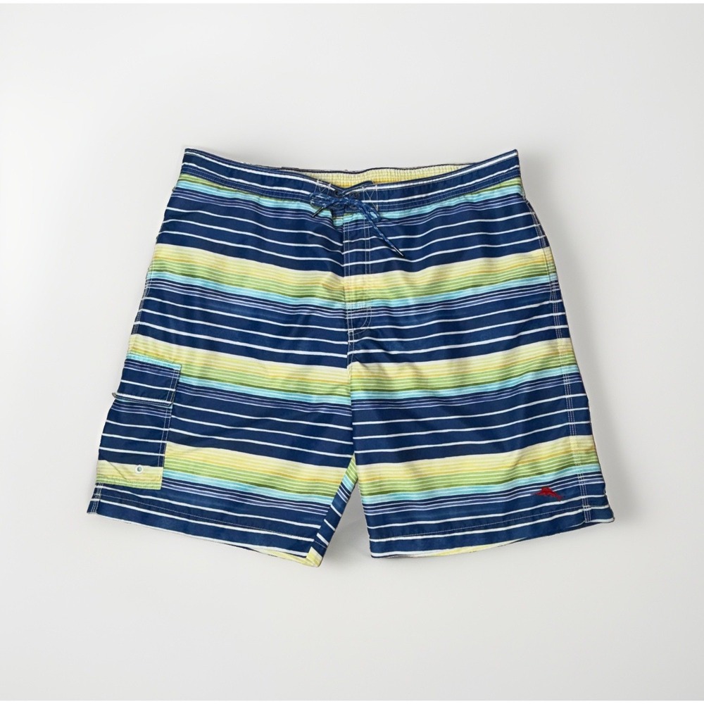Tommy Bahama Relax Striped 9" Swim Trunks Shorts Men's XXL Mesh Lined Drawstring